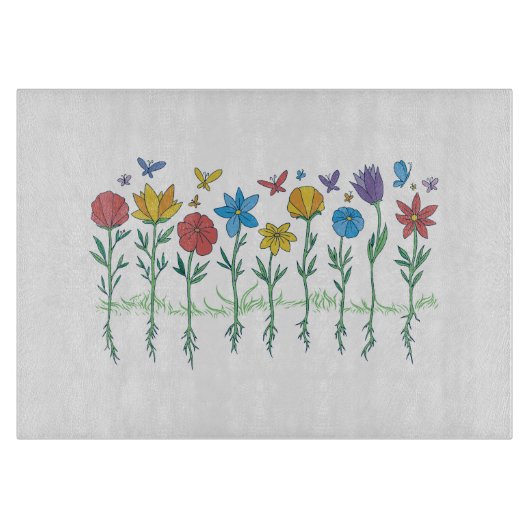 Blumenwachstumsdesign Schneidebrett (Vorderseite)