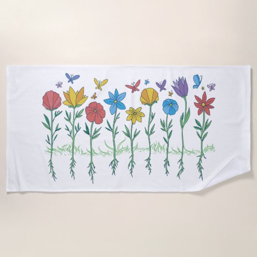 Blumenwachstumsdesign Strandtuch (Vorderseite)