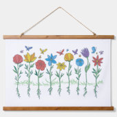 Blumenwachstumsdesign Wandteppich Mit Holzrahmen (Vorne)