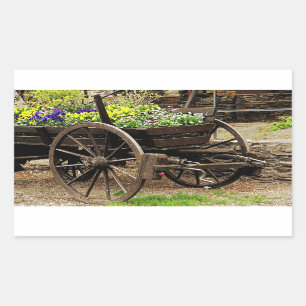 Blumenwagen Rechteckiger Aufkleber