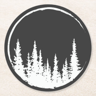 Blumenwald Circle Tree Loving Forest Tree T-Shi Runder Pappuntersetzer