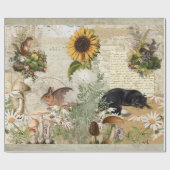 Blumenwald Fox Pilze Ephemere Decoupage Geschenkpapier (Flach)