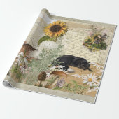 Blumenwald Fox Pilze Ephemere Decoupage Geschenkpapier (Ungerollt)