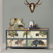 Blumenwald Fox Pilze Ephemere Decoupage