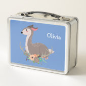 Blumenwald Hirsche Personalisiert Metall Brotdose (Rückseite)