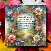 Blumenwald mit Inspiration John 14:6 Verse Fliese