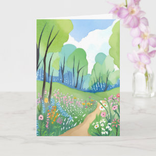 Blumenwald   Natur-Aquarell-Wildblumen Karte