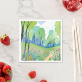 Blumenwald | Natur Wasserfarbe Wildblumen Serviette (Beispiel)