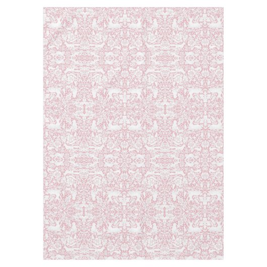 Blumenwald Rose Rosa Wälder Tiermuster Tischdecke (Vorderseite)