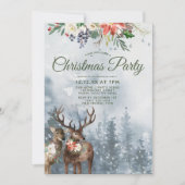 Blumenwald Waldtiere Weihnachtsfest Party Einladung (Vorderseite)