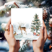 Blumenwald Waldtiere Weihnachtsfest Party Einladung