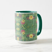Blumenwaldboden mit Namen/Tasse Tasse (VorderseiteRechts)
