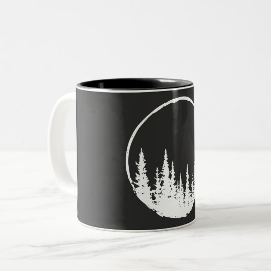 Blumenwaldkreislauf-Baum Liebeswald Baum Zweifarbige Tasse (Vorderseite Links)