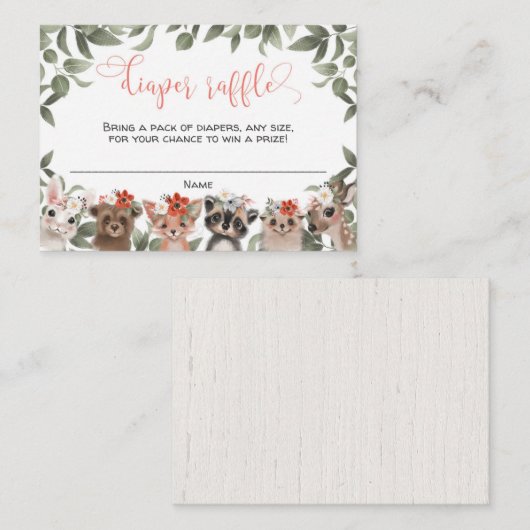 Blumenwaldtiere Waldmädchen Begleitkarte (Vorne/Hinten)