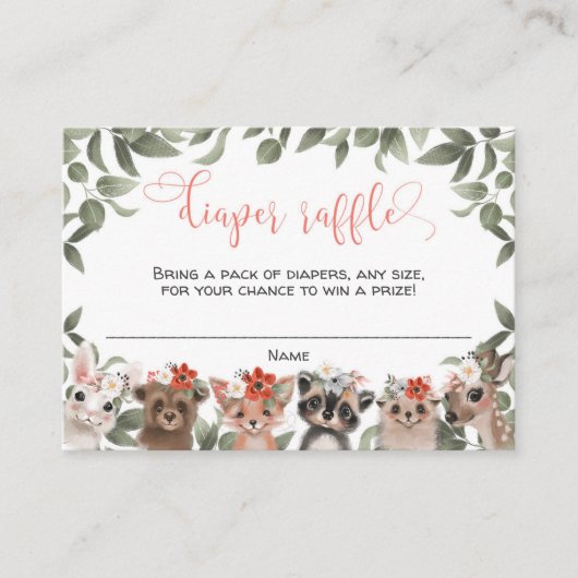 Blumenwaldtiere Waldmädchen Begleitkarte (Vorderseite)