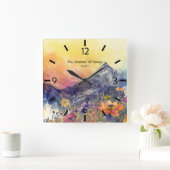 Blumenwalduhr mit Bibelverse Quadratische Wanduhr (Zuhause)