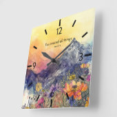 Blumenwalduhr mit Bibelverse Quadratische Wanduhr (Winkel)
