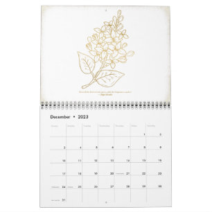 Blumenwallkalender 2023   Gold Kalender