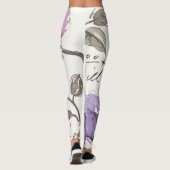Blumenwaltz-Pflaumewatercolor-Blumen Leggings (Rückseite)
