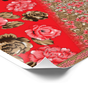 Blumenwandkunst   Fetter Vintage-Romantik-Dekor Po Poster