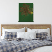 Blumenwandkunst | Vierblattklee Leinwanddruck (Insitu (Schlafzimmer))