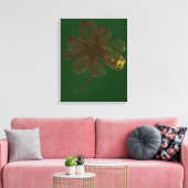 Blumenwandkunst | Vierblattklee Leinwanddruck (Insitu (Wohnzimmer))
