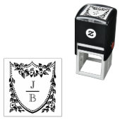 Blumenwappen 2 Anfangsbuchstaben Hochzeitsmonogram Permastempel (Beispiel)