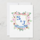 BlumenWappen-Hochzeits-Einladung Einladung (Rückseite)