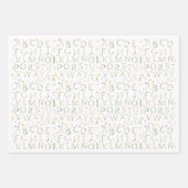 Blumenwasser Alphabet Babydusche Geschenkwrake Geschenkpapier Set (Vorderseite 2)