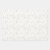 Blumenwasser Alphabet Babydusche Geschenkwrake Geschenkpapier Set (Vorderseite)