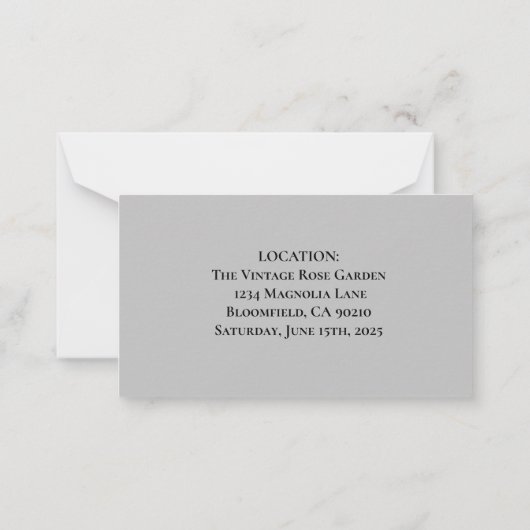 Blumenwasser Blume Hochzeit rot-weiß Mitteilungskarte (Rückseite)