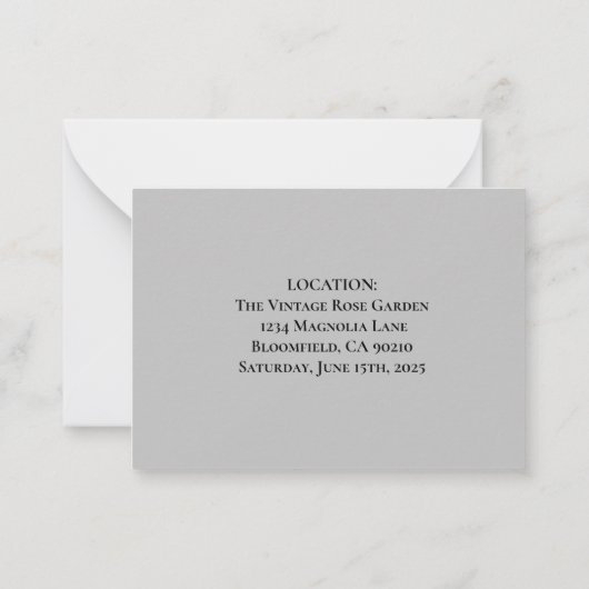 Blumenwasser Blume Hochzeit rot-weiß Mitteilungskarte (Rückseite)