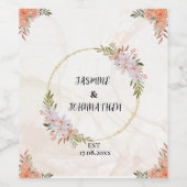 Blumenwasser Blume Hochzeit rot-weiß Weinetikett (Einzelnes Label)