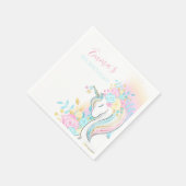 Blumenwasser-Einhorn-Girl Serviette (Ecke)