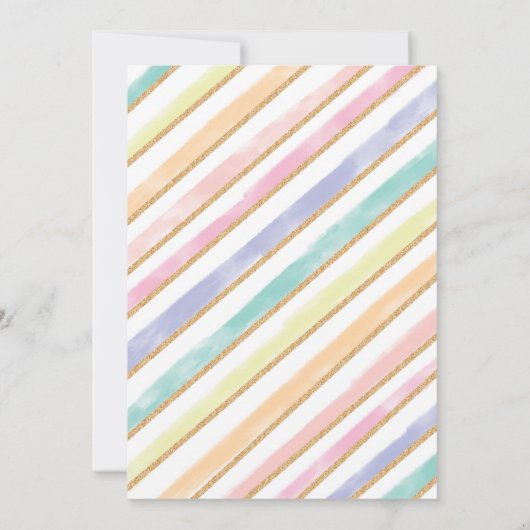 Blumenwasser Einhorn Kinderdusche Einladung (Rückseite)