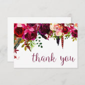 Blumenwasser-Farbe danken Ihnen Dankeskarte (Vorne/Hinten)