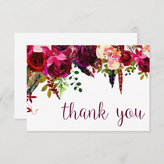 Blumenwasser-Farbe danken Ihnen Dankeskarte (Vorne/Hinten)