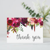 Blumenwasser-Farbe danken Ihnen Dankeskarte (Stehend Vorderseite)