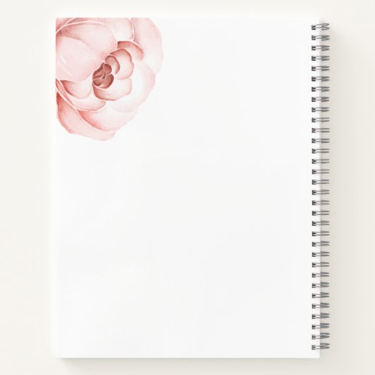 Blumenwasser Farbe Rosa Blauer Hochzeitsplan Notizblock (Rückseite)