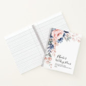 Blumenwasser Farbe Rosa Blauer Hochzeitsplan Notizblock (Innenseite)
