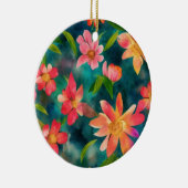 Blumenwasser-Farbmuster Keramik Ornament (Rechts)