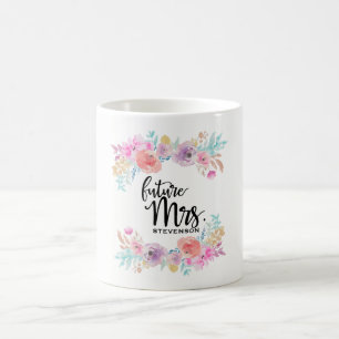 Blumenwasser-Farbzukünftige Frau Mug Kaffeetasse