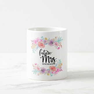 Blumenwasser-Farbzukünftige Frau Mug Kaffeetasse