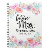 Blumenwasser-Farbzukünftige Frau Notebook Notizblock (Vorderseite)