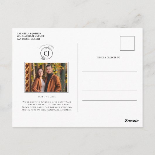 Blumenwasser-Foto Save the Date Sonnenblumen Postkarte (Rückseite)