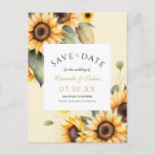 Blumenwasser-Foto Save the Date Sonnenblumen Postkarte (Vorderseite)