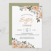 Blumenwasser Frühlingsfest Ostern Abendessen Einladung (Vorne/Hinten)