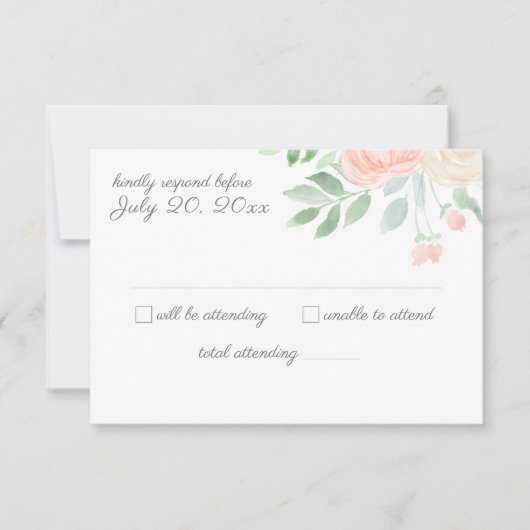 Blumenwasser-Hochzeit RSVP Einladung (Vorderseite)