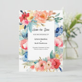 Blumenwasser-Hochzeit Sichern Sie das Datum Save The Date (Stehend Vorderseite)