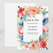 Blumenwasser-Hochzeit Sichern Sie das Datum Save The Date (Vorne/Hinten)